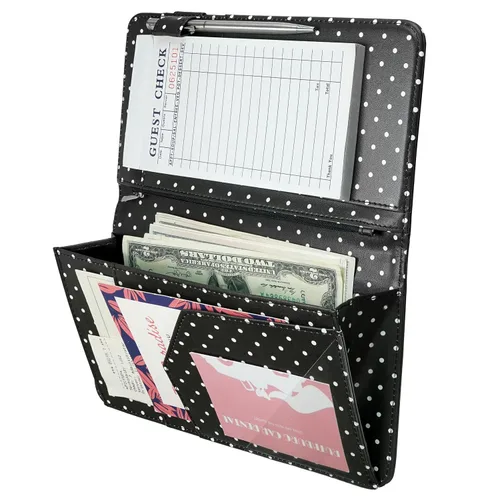 Vista 16 de Libreta para servidores con bolsillo con cremallera y cierre magnético, libreta de servidor, libro para camarera, libro de servicio con bolsillo