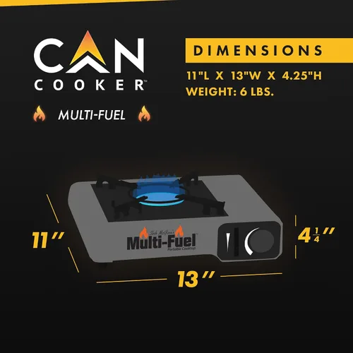 Vista 6 de CanCooker Junior Kit de Quemador Multi-Combustible y Parrilla Vaporizador de Alimentos Portátil para Acampar, RVs, En Movimiento y Cocina en Casa