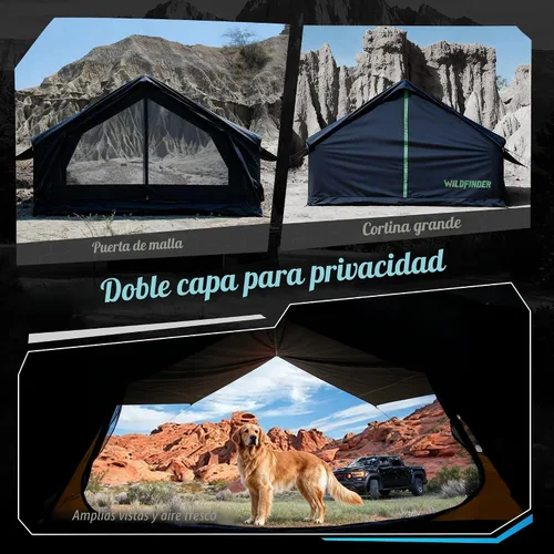Vista 4 de Inflatable Tent with Skylight & Stove Jack,Blow Up Tents, Hot Tent