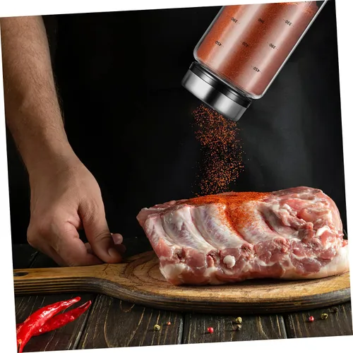 Vista 6 de Agitadores de acero inoxidable, tarros de condimentos de doble uso, fáciles de usar y limpiar para cocina y barbacoa (16.9 fl oz)