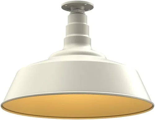 Vista 47 de Steel Lighting Co. Manhattan Warehouse Light Colgante montado en el techo Cúpula de 20 pulgadas vástago de 12 pulgadas Luz de granero