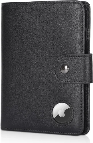 Vista 12 de Polare - Cartera de viaje de piel con bloqueo RFID para hombres y mujeres, Negro -, Cartera con bloqueo RFID