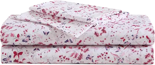 Vista 20 de Betsey Johnson - Juego de sábanas de tamaño individual, ropa de cama de microfibra con estampado Nerdy Teddies con sábana bajera de bolsillo