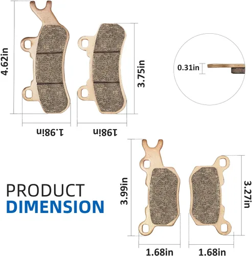 Vista 8 de Pastillas de Freno Delanteras y Traseras para Can-Am Defender HD10/HD9/HD8/HD7 2016 2017 2018 2019 2020 2021 2022, Reemplazo de Pastillas de Freno