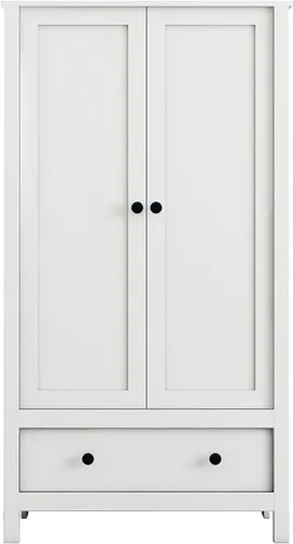 Vista 4 de Panana Armario de 2 puertas, armario con cajón para dormitorio (blanco)