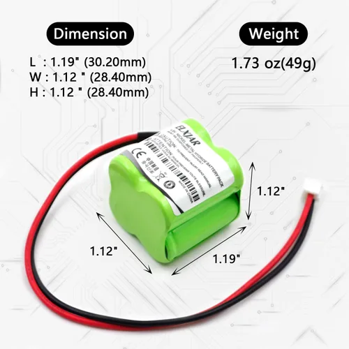 Vista 2 de Paquete de 5 baterías Ni-MH de 4.8 V 400 mAh de repuesto para MK Power MH29673 CUSTOM-196 BL93NC484 OSA162 ANIC1361 Luz de salida de emergencia