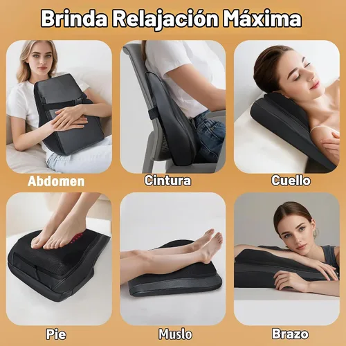 Vista 8 de Joyset Masajeador de espalda con calor, cojín de silla Shiatsu para la espalda baja Upper & Lower Back 2-Level Heat, 16 Nodes Bidirectional Deep
