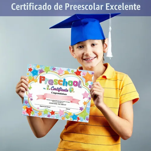 Vista 5 de Fancy Land Certificados de graduación Certificado de grado preescolar, diploma preescolar, promoción de jardín de infantes, recompensa de estrella