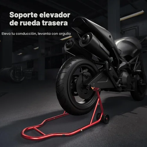 Vista 2 de SPECSTAR Motorcycle Stand 441 Lbs Capacity, Red Rojo
