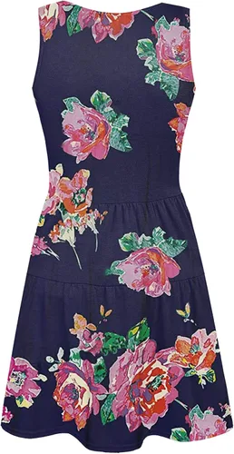 Vista 6 de MOBCTG Vestido con botones para mujer, de color puro, sin mangas, con cuello en V, sin mangas, con botones para el tiempo libre