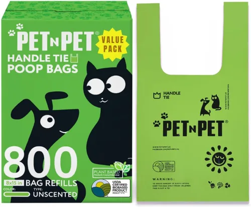 Vista 7 de Pet N Pet 200 bolsas de excremento de perro perfumadas de lavanda con asas de corbata, 41% a base de plantas y 59% bolsas de excremento