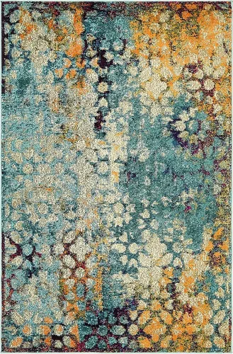 Vista 18 de Unique Loom Vita Collection - Alfombra tradicional saturada de medallones florales saturados sobre teñidos, 2 pies 2 pulgadas x 3 pies, azul Azul