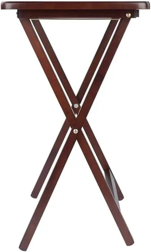 Vista 7 de Pemberly Row Mesa rectangular de madera maciza de transición para TV en nogal (juego de 4)