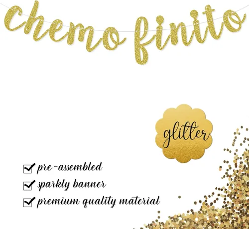 Vista 5 de Cartel de quimio finito, suministros de decoración para fiestas de sobrevivientes de cáncer, quimioterapia, sin cáncer, letrero de recaudación