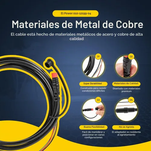 Vista 3 de Sunluway 010-12199-04 Cable de alimentación/datos NMEA 0183 de 4 pines compatible con Garmin Striker 4/4cv/4dv/Plus/Vivid Series y EchoMAP Series