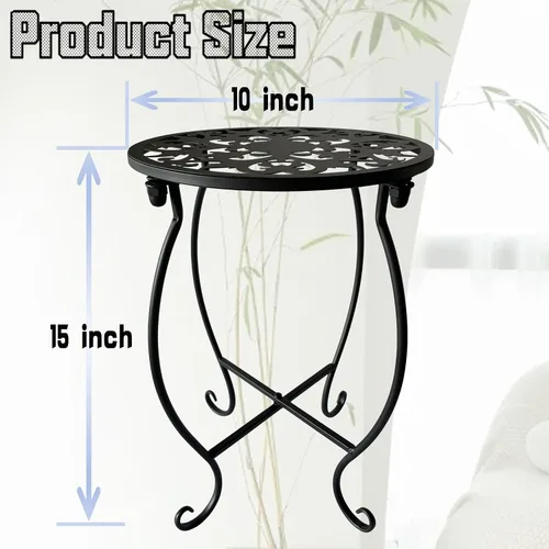 Vista 6 de Soporte para plantas de interior y exterior, soporte de metal para plantas de interior, soporte de hierro para macetas de flores, soporte