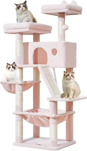 Vista 69 de Taoqimiao Árbol para gatos de 57.5 pulgadas, torre para gatos de interior para adultos, condominio extragrande para gatos, 8 postes rascadores