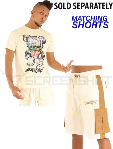 Vista 4 de SCREENSHOT Hip-Hop NYC Streetwear - Camiseta de alta calidad para hombre, diseño de parche de carreras urbanas universitarias con bordado de alta