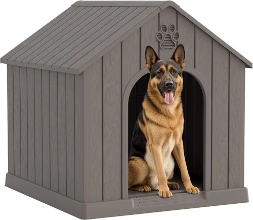 Vista 19 de Fancyango Casa para perros al aire libre e interior, impermeable, ventilada, fácil de limpiar, suelo elevado para perros pequeños y grandes, fácil
