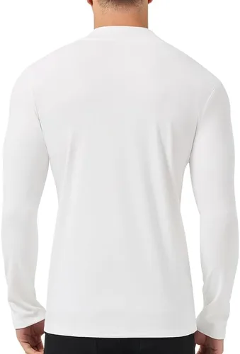 Vista 2 de SIMIYA Camisas de manga larga con cuello alto falso para hombre, suéter térmico ajustado y ajustado