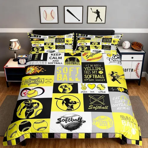 Vista 33 de Funda de edredón Happy Camping, juego de ropa de cama con temática de cámper para niños, funda de edredón de estilo rústico para decoración