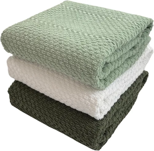 Vista 16 de Serafina Home Toallas de cocina de tamaño grande de color sólido negro: paño de 100 % algodón suave para limpieza y secado absorbente, con ribete