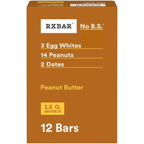 Vista 9 de RXBAR Barras de proteínas, 0.44 oz de proteína, aperitivos sin gluten, mantequilla de maní (6 cajas, 30 barras)