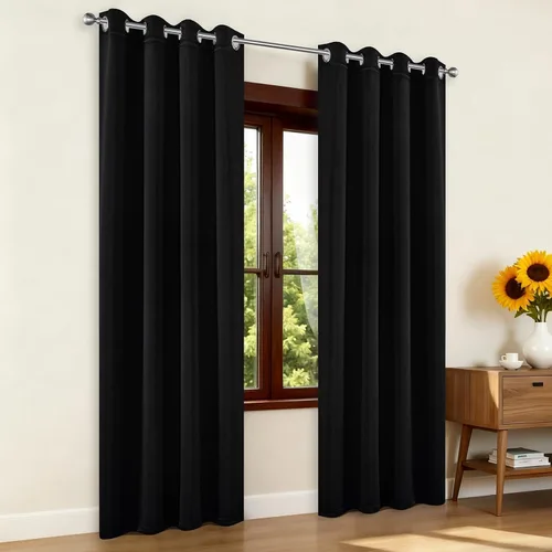 Vista 45 de Joydeco Cortinas opacas para dormitorio de 72 pulgadas de largo, 2 paneles de cortinas con aislamiento térmico para oscurecer la habitación