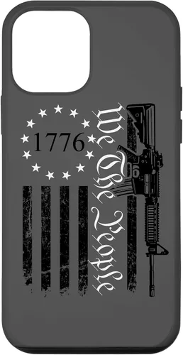 Vista 16 de iPhone 16 We The People - Funda patriótica con la bandera de Estados Unidos AR15 Pro Guns