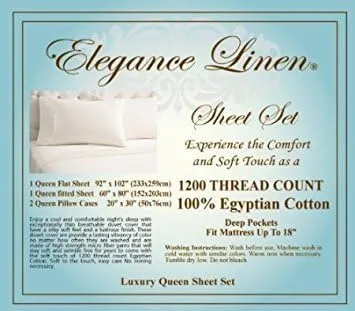 Vista 3 de Elegance Linen Resistente a las arrugas, serie 1200, juego de sábanas de lujo suave y sedoso, bolsillos profundos para hasta 16 pulgadas, tamaño Lila