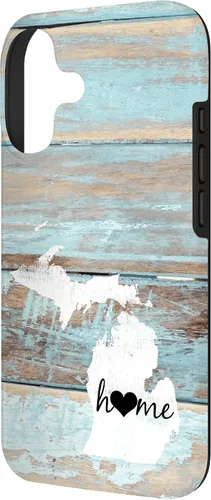 Vista 2 de Michigan Rustic Home Pride US State Distressed Look Case for iPhone 17