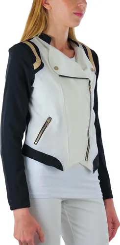Vista 106 de ToBeInStyle Blazers de manga larga con cremallera y botones para mujer