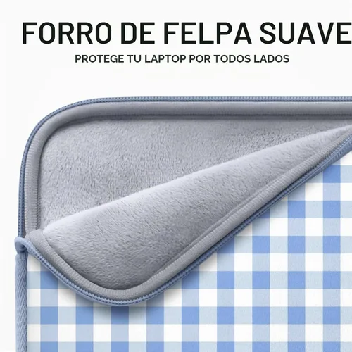 Vista 6 de Vandel Funda delgada para laptop de 13-13.3 pulgadas para MacBook Air 13 a. Azul Gingham