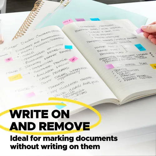 Vista 5 de Post-it Banderas, 50 por dispensador, paquete de 2 dispensadores, 1 pulgada de ancho, verde brillante (680-BG2)
