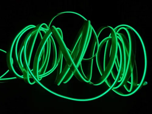Vista 2 de Luz de neón USB de 2M/6FT, alambre electroluminiscente, luz decorativa estroboscópica brillante para fiesta de Navidad, disfraces, cosplay Verde
