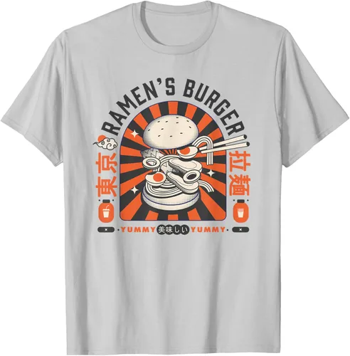 Vista 6 de Ramen's Burger Japan Art Anime Ramen Japon Pop Style Vintage Camiseta, gris, S Gris Oscuro