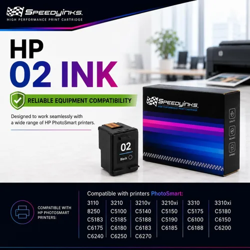 Vista 5 de SPEEDYINKS Repuesto remanufacturado para cartuchos de tinta HP 02 con chip inteligente (6 negros, 4 cian, 4 magenta, 4 amarillos, 18 unidades)