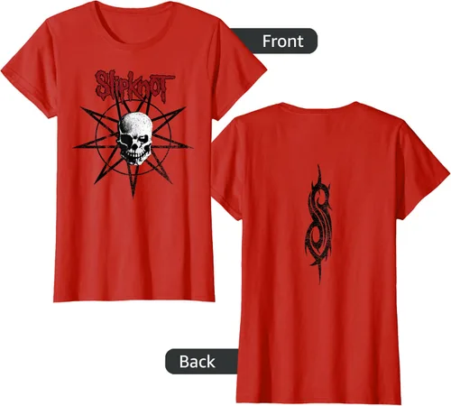 Vista 18 de Slipknot Skull playera Estrella, hombre 2XL, Jaspeado oscuro Asfalto