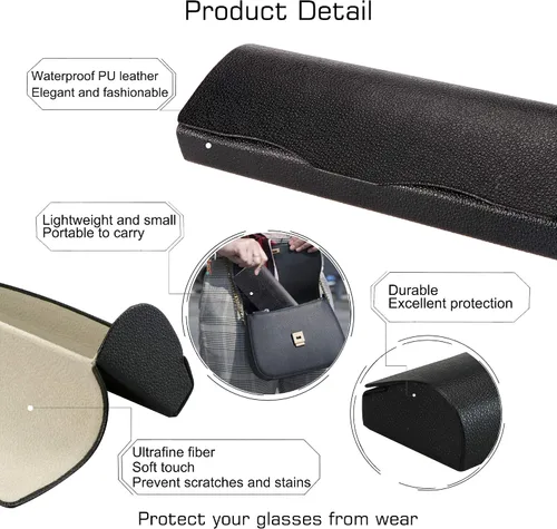 Vista 2 de Estuche portátil para lentes de lectura, gafas y gafas de sol pequeñas, fundas resistentes de bolsillo