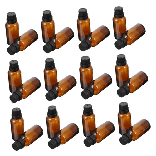 Vista 6 de Uonlytech Recipientes de vidrio de terrario, 12 botellas de aceite esencial, botella de 0.3 fl oz con reductor de orificios, dispensador de líquido