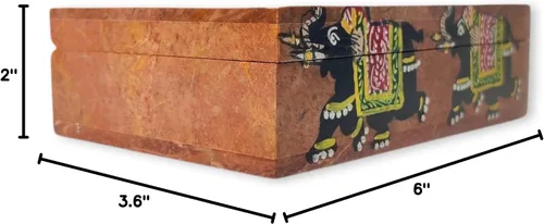 Vista 10 de Hashcart - Joyero decorativo, diseño de elefante con caja de mármol (6.0 x 4.0in)