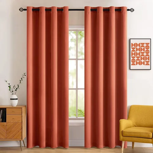 Vista 98 de MIULEE Cortinas opacas para dormitorio o sala de estar, juego de 2 paneles de cortina para ventana con aislamiento térmico y bloqueo de luz
