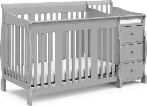 Vista 16 de Storkcraft Portofino - Cuna convertible 5 en 1 y cambiador (Espresso) - Combo de cuna y cambiador con 3 cajones, incluye cambiador de bebé, se