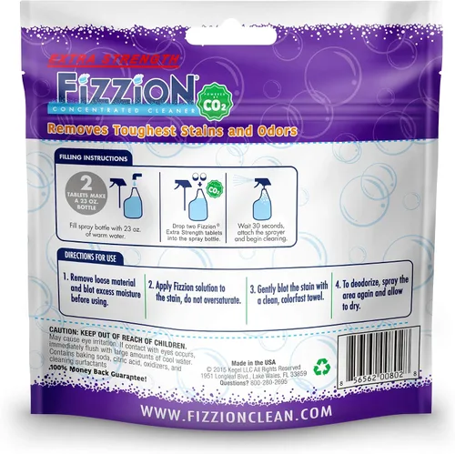 Vista 2 de Fizzion Eliminador de manchas y olores para mascotas (10 tabletas, extra fuerza)