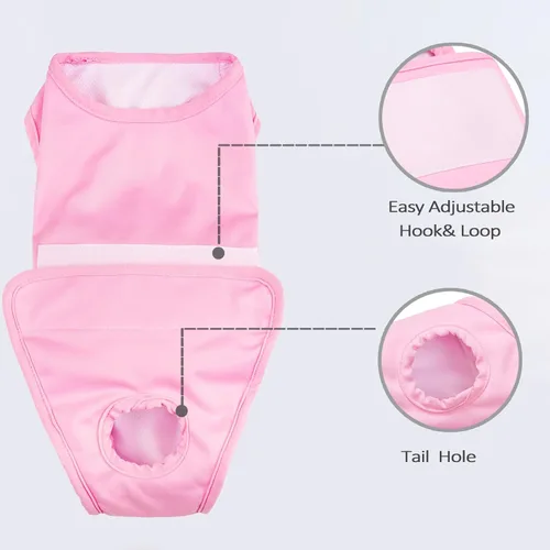 Vista 7 de Pañal de cuerpo completo para perro con pañales para cachorros, traje de recuperación fisiológica para perros y gatos después de la cirugía, suave