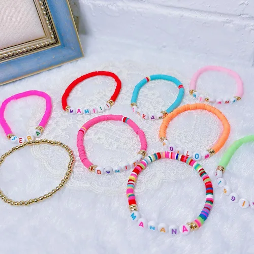 Vista 3 de 9 pulseras de mercancía cantante de la amistad, regalo de joyería para amantes de la música, fanáticos de la música-A, Acrílico, No es una piedra