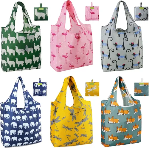 Vista 23 de Bolsas de la compra de animales reutilizables plegables bolsas de comestibles