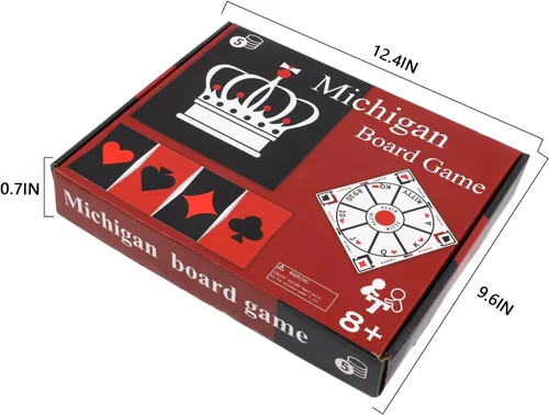 Vista 7 de Michigan Rummy Juego de mesa Tripoley Juego de fieltro plegable Familia Combinación original de Joker Rummy, corazones y póker incluye 2 barajas