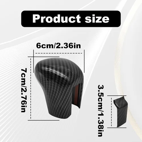 Vista 2 de Funda de Decoración de Cambio Negra para Transmisión Automática, Accesorios de Adorno para Palanca de Cambio Compatible con Honda Civic de 10ª
