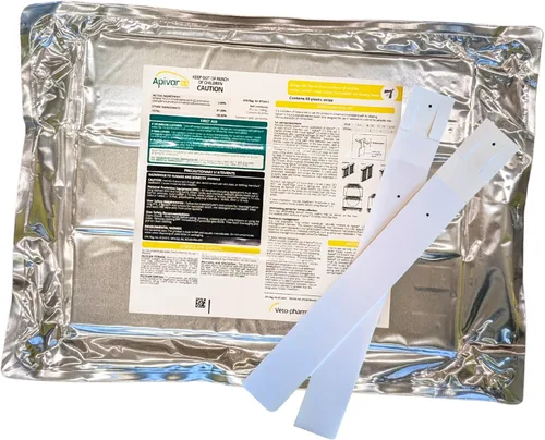 Vista 7 de Apivar® 2.0 Amitraz Tiras para control de ácaros Varroa - 4 tiras
